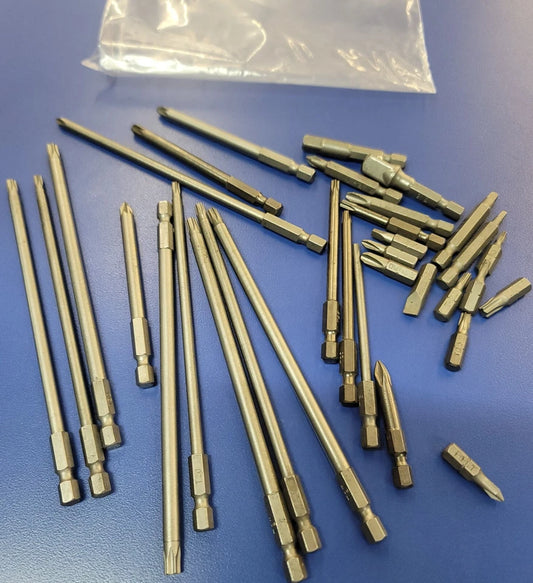 LONG TORX BIT 33 PC SET ( MADE IN USA ) FOR SNAP ON, DEWALT IMPACT 1/4" DRIVERS!